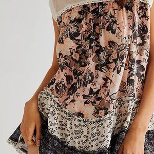 Free People Angelica Printed Tunic Mesh Top New S